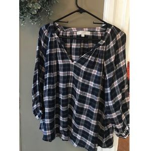 LOFT plaid blouse